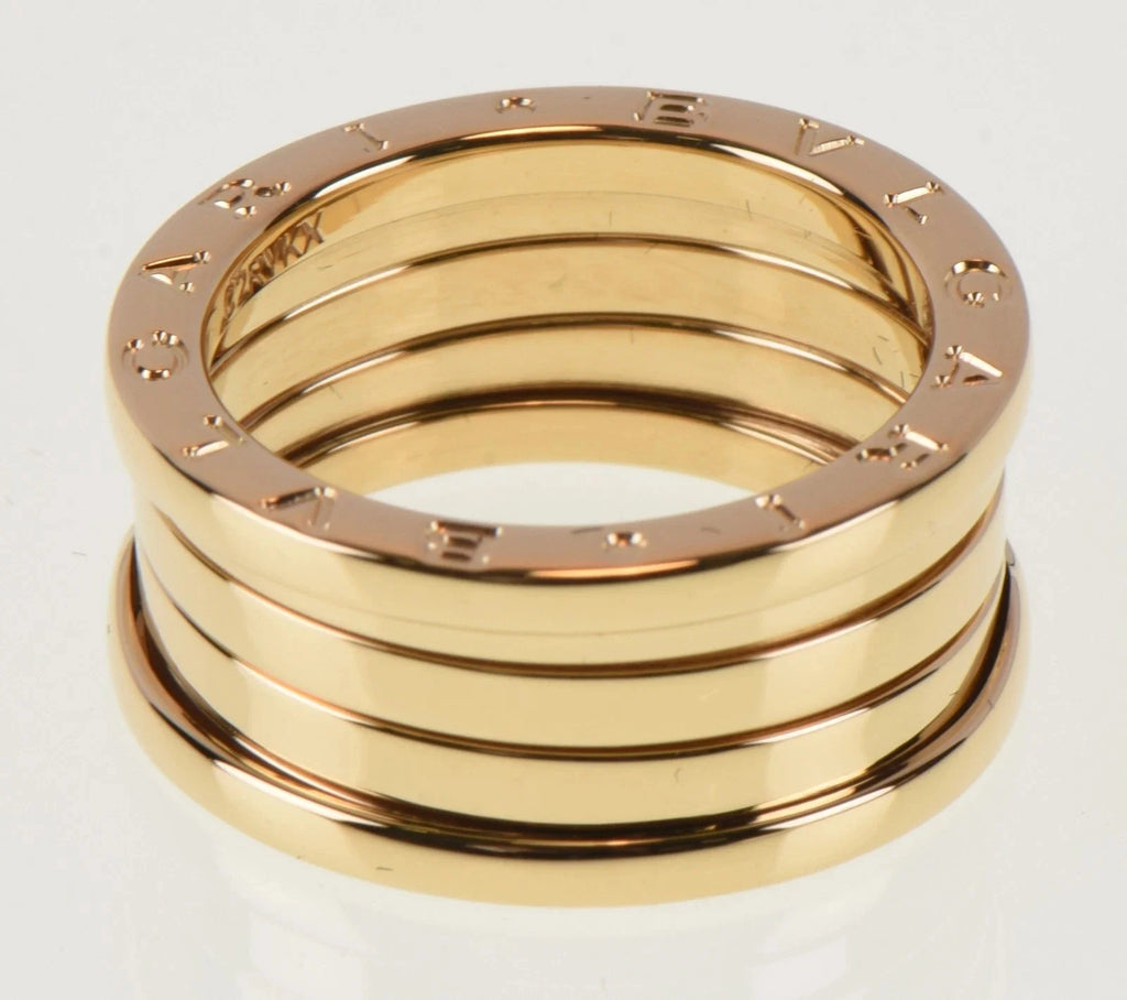 Bvlgari B.zero1 4-Band Ring 18K Yellow Gold Size 54 / 6.75 w/ Service & Pouch