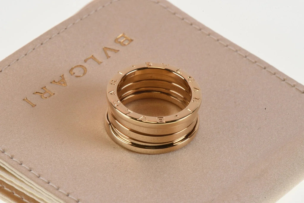 Bvlgari B.zero1 4-Band Ring 18K Yellow Gold Size 54 / 6.75 w/ Service & Pouch