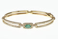 David Yurman  18K Emerald & Diamond Stax Single Link Bracelet