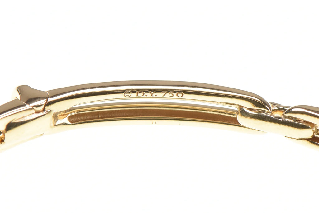 David Yurman  18K Emerald & Diamond Stax Single Link Bracelet
