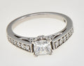 14K White Gold 0.72ct E SI1 GIA Natural Princess Diamond Engagement Ring