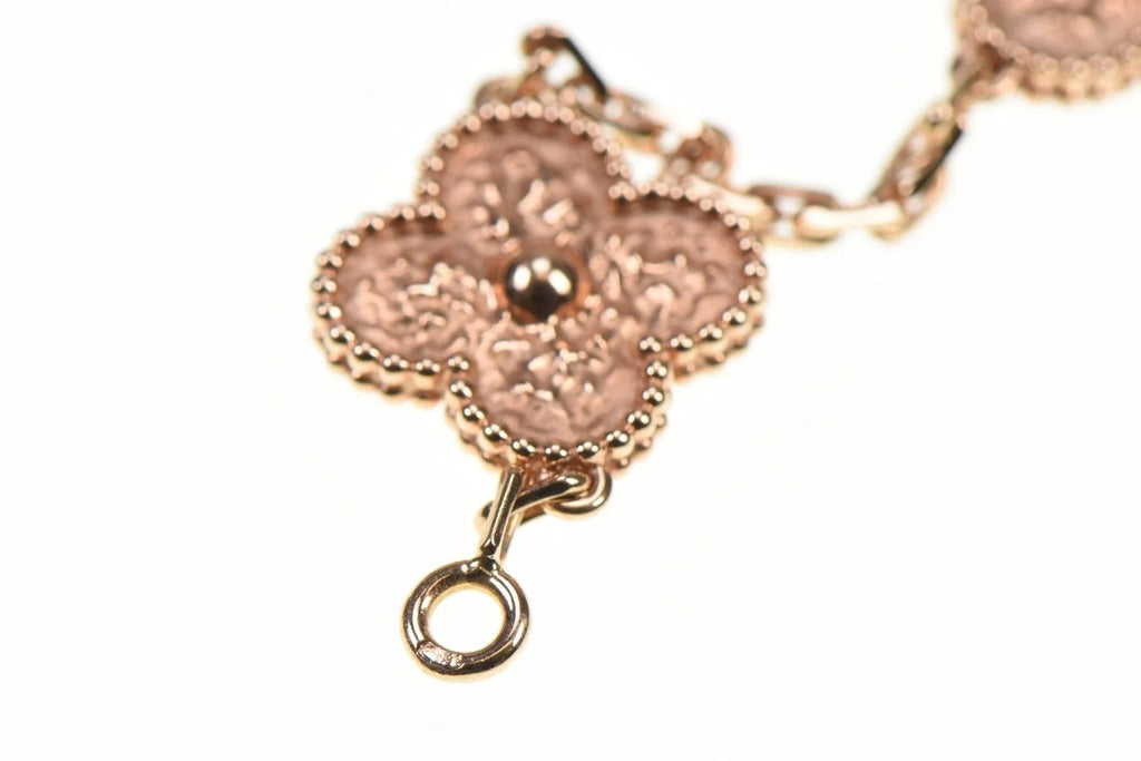 Van Cleef & Arpels Vintage Alhambra 5-Motif 18K Rose Gold Bracelet VCARN9T300