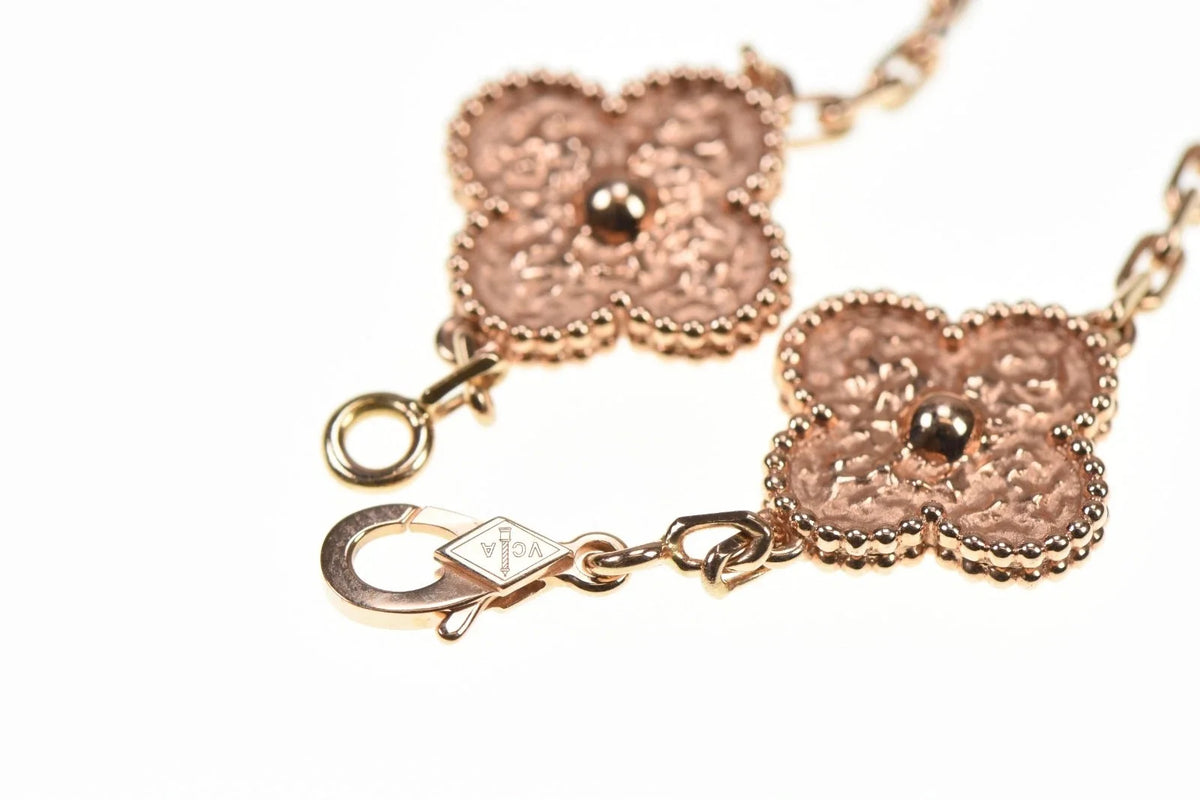 Van Cleef & Arpels Vintage Alhambra 5-Motif 18K Rose Gold Bracelet VCARN9T300
