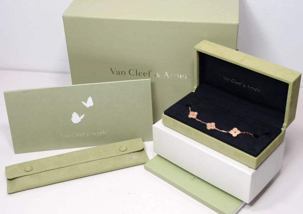Van Cleef & Arpels Vintage Alhambra 5-Motif 18K Rose Gold Bracelet VCARN9T300