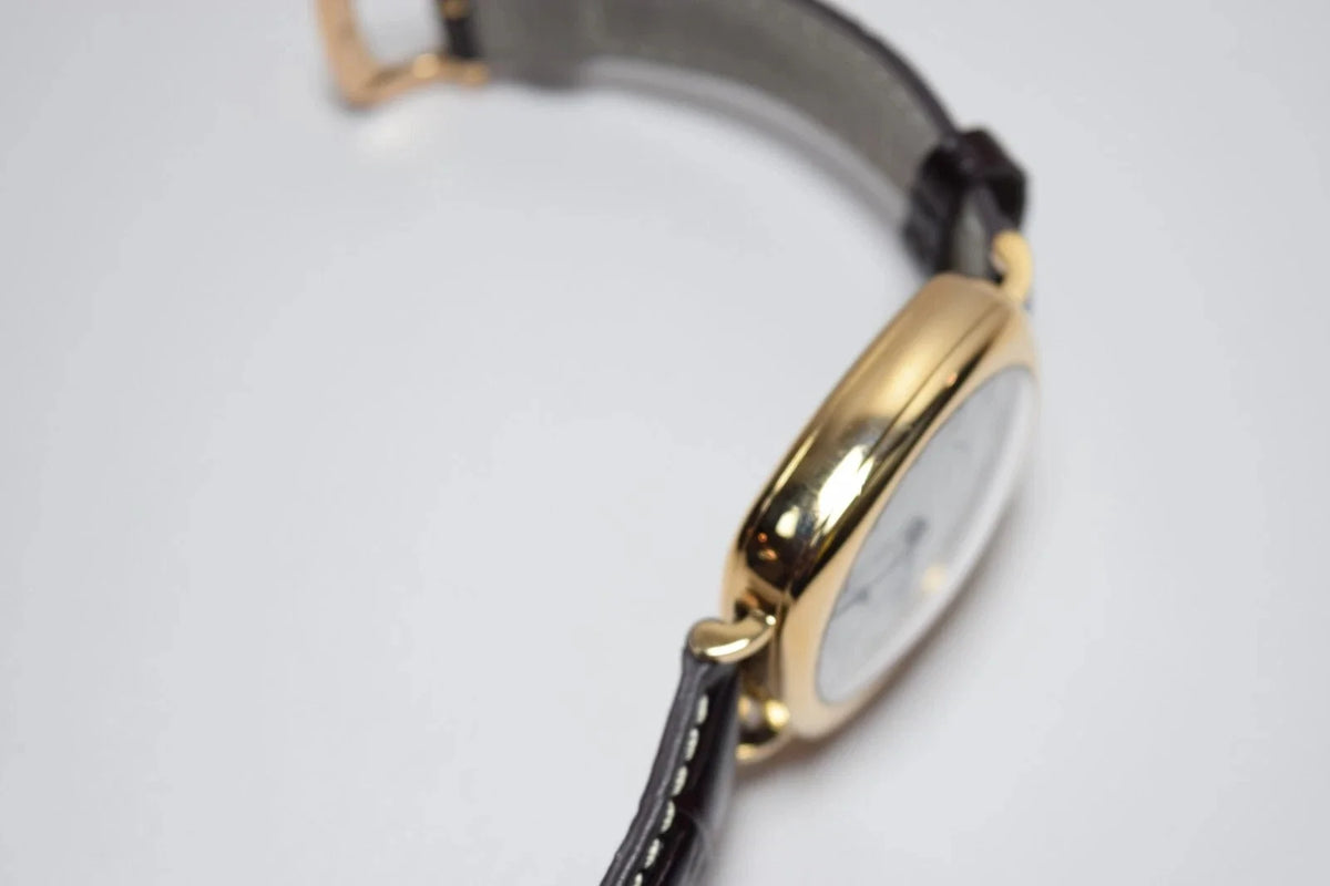 Robert Lighton Wristwatch HUDSON SOLID 18KT GOLD W/ BROWN Leather Strap