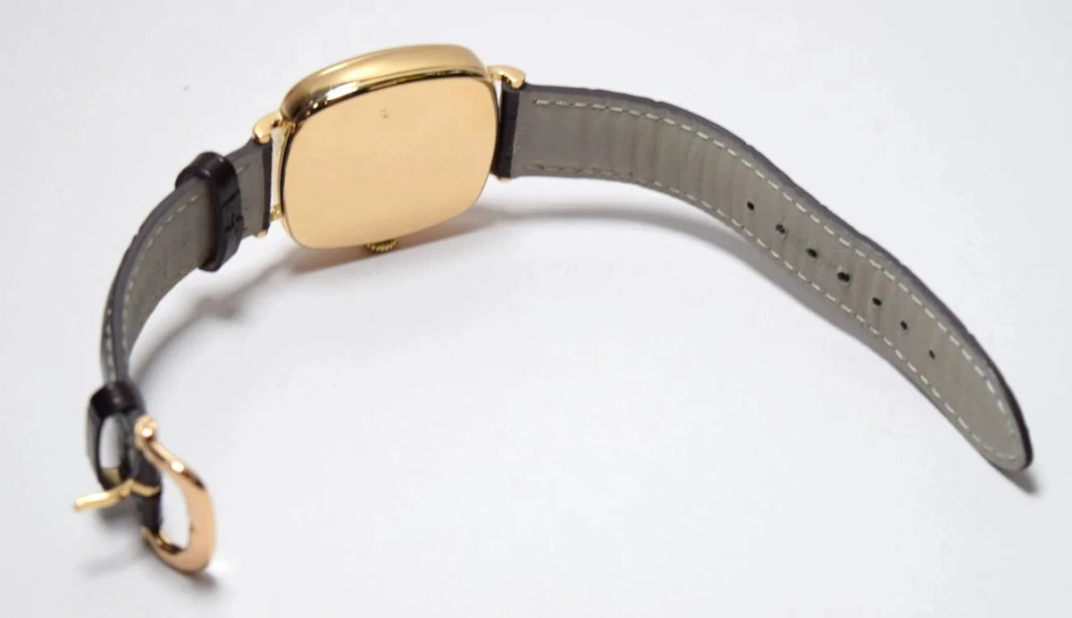 Robert Lighton Wristwatch HUDSON SOLID 18KT GOLD W/ BROWN Leather Strap