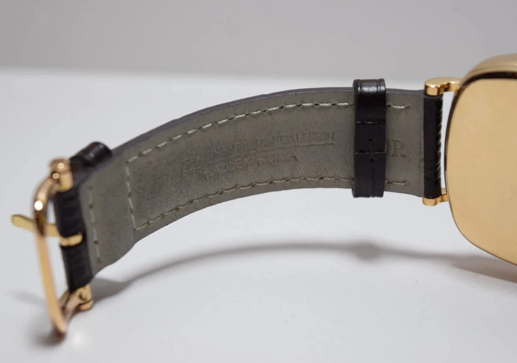 Robert Lighton Wristwatch HUDSON SOLID 18KT GOLD W/ BROWN Leather Strap