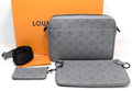 Louis Vuitton Trio Messenger M27185 Monogram Leather Anthracite Gray Auth New