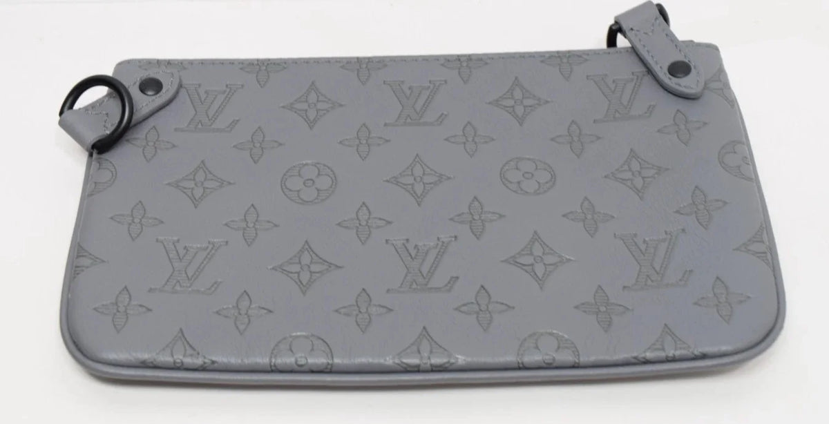 Louis Vuitton Trio Messenger M27185 Monogram Leather Anthracite Gray Auth New