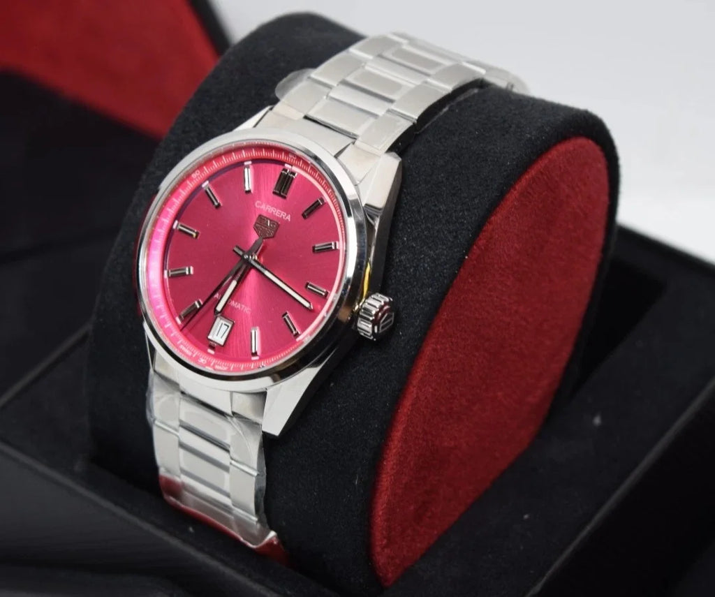 New Tag Heuer Carrera Date Automatic Pink Dial Women's Watch WBN2313.BA0001