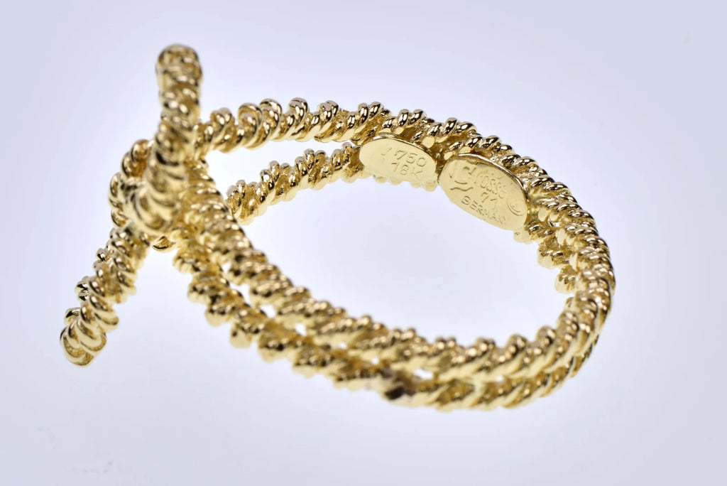 Vintage 1971 Grossé Germany 18K Yellow Gold Sculptural Rope Knot Ring – Size 9