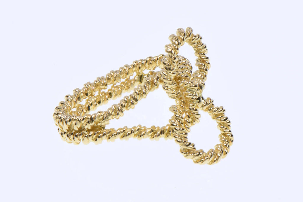 Vintage 1971 Grossé Germany 18K Yellow Gold Sculptural Rope Knot Ring – Size 9
