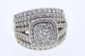 14K White Gold 143 Natural Diamond Cluster Cocktail Ring 0.30ct Size 10