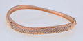 14K Rose Gold 1.50ctw Natural Diamond Hinged Bangle Bracelet 20g 6.25"