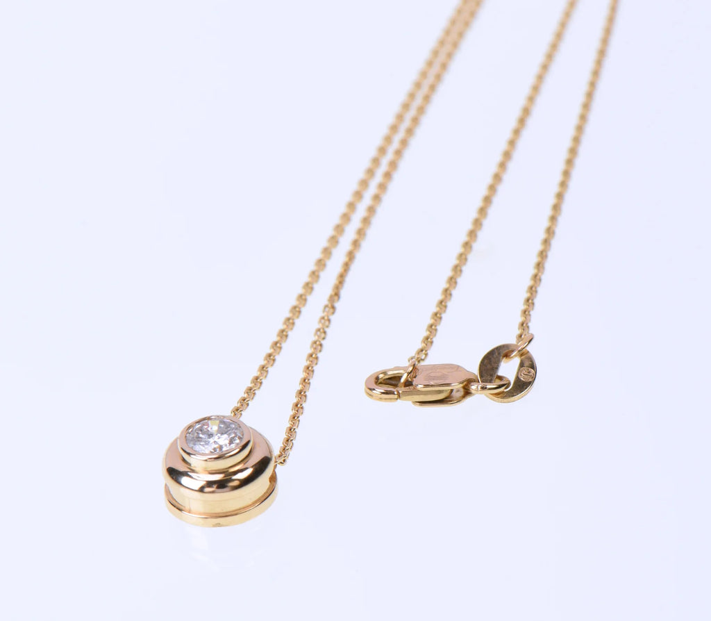 14K Yellow Gold 0.22ct Natural Diamond Solitaire Pendant Necklace 16in