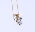 10K Two-Tone Gold 4 Natural Diamond Pendant Necklace 18-in