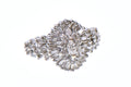 10K Yellow Gold Natural Diamond Marquise Baguette Cluster Ring Size 4