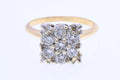 14K Yellow Gold 0.84ct TW Natural Diamond 7-Stone Cluster Ring Size 6
