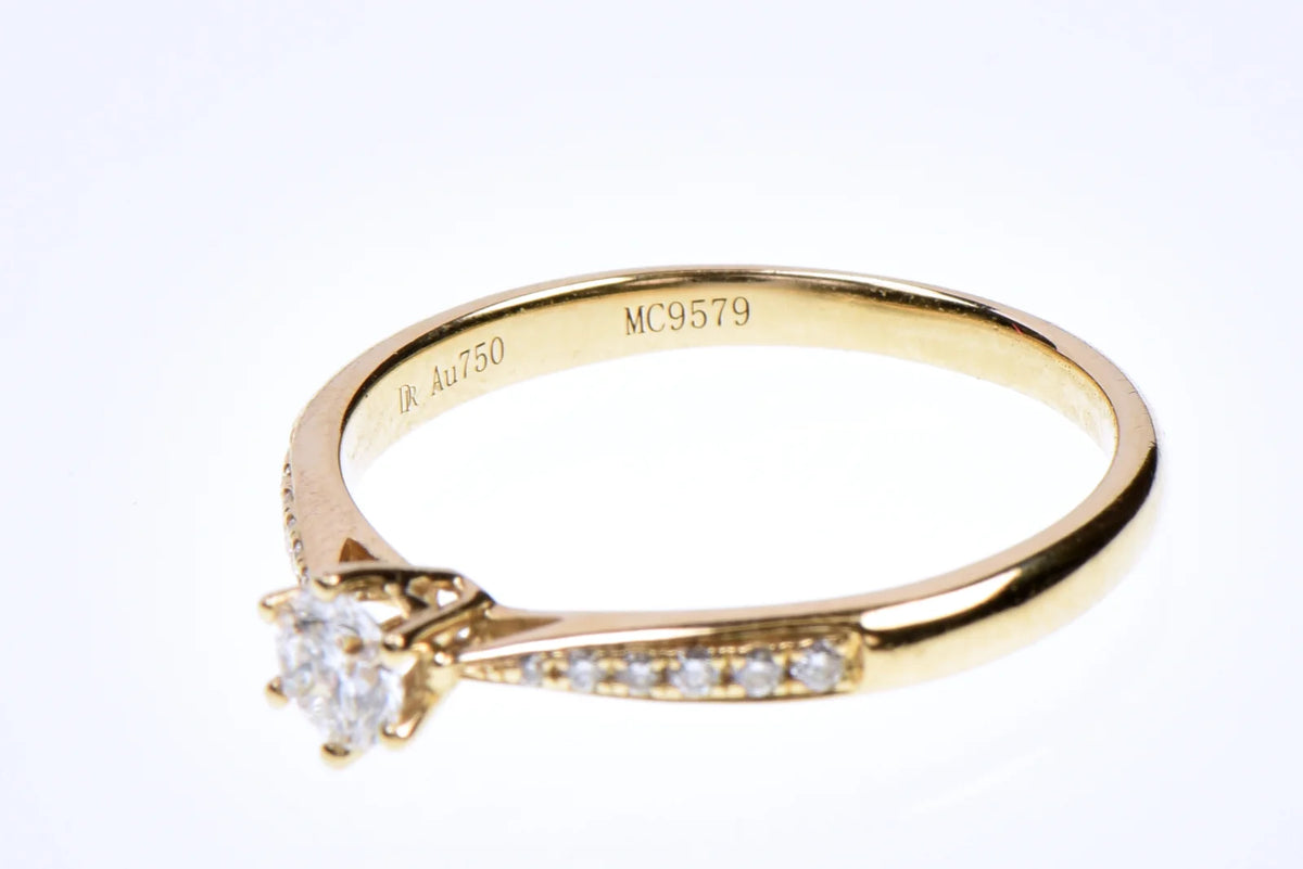 Darry Ring DR 18K Gold 0.26ct TW Natural Diamond Engagement Ring Size 6.5