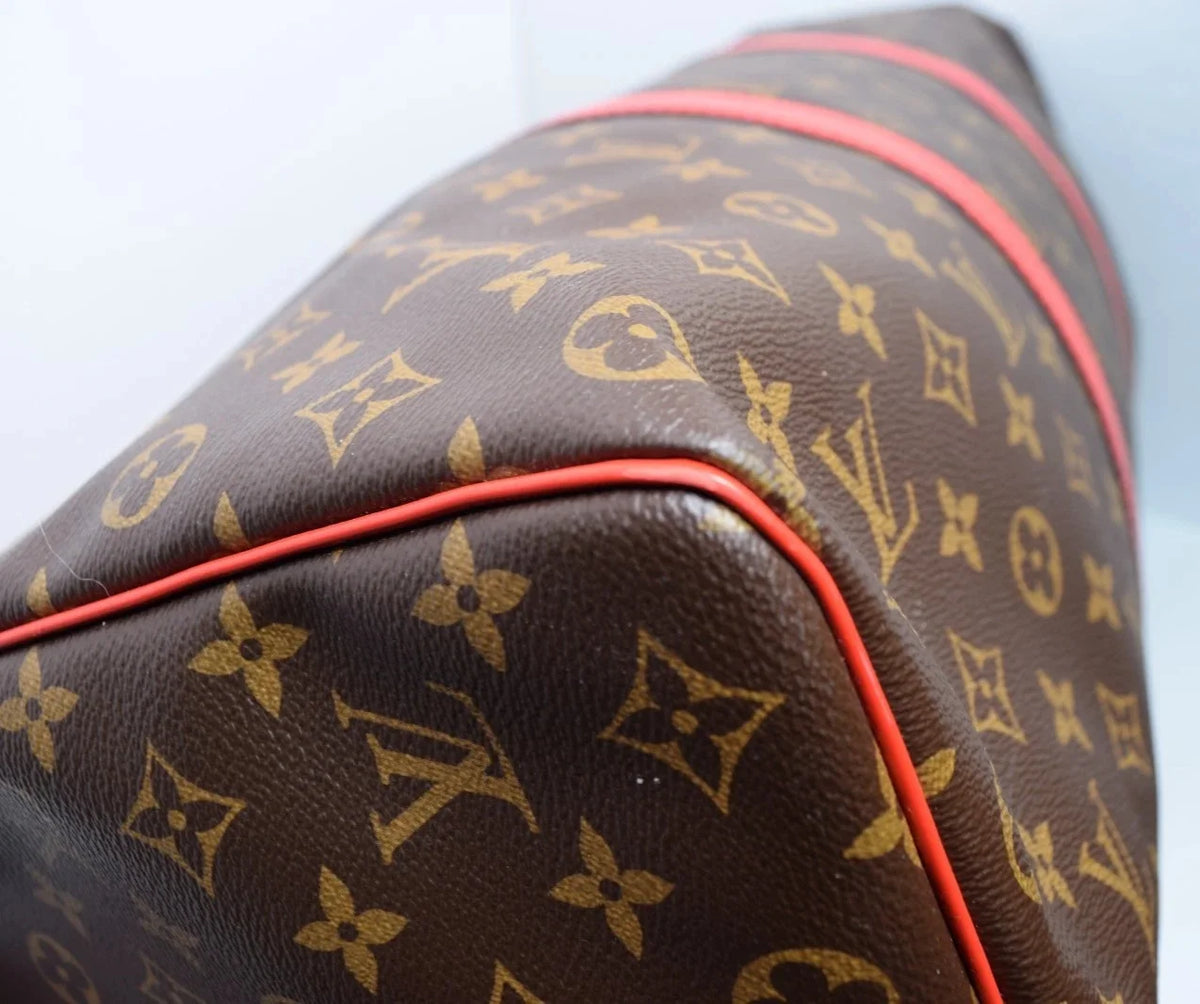 Louis Vuitton Keepall Bandoulière 50 Coquelicot Red Monogram Canvas Travel Bag