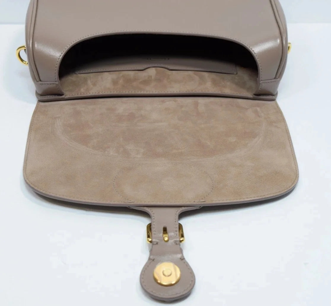 Christian Dior Large Chocolate Bobby Bag Gold Hardware With Strap M747
